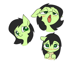 Size: 875x774 | Tagged: suggestive, artist:happy harvey, oc, oc:filly anon, blushing, colored pupils, eating, female, filly, floating head, floppy ears, foal, foalcon, food, imported from derpibooru, looking at you, looking up, open mouth, phone drawing, sandwich, simple background, suggestive eating, tongue out, transparent background