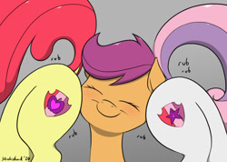Size: 1169x831 | Tagged: suggestive, artist:strebiskunk, apple bloom, scootaloo, sweetie belle, blushing, booty mark crusaders, butt, cmc threesome, cute, cutealoo, cutie mark crusaders, dock, earth pony, eyes closed, female, filly, foal, foalcon, g4, imported from derpibooru, lesbian, pegasus, plot, plot sandwich, polyamory, pony, raised tail, rubbing, ship:scootabelle, ship:scootabloom, ship:sweetiebloom, ship:sweetiebloomaloo, shipping, smiling, tail, text, the cmc's cutie marks, trio, trio female, unicorn