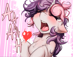 Size: 1094x863 | Tagged: suggestive, artist:alcor, sweetie belle, comic:sister knows best, ahegao, blushing, blushing profusely, chest fluff, cropped, cropped porn, drool, drool string, ear blush, ear fluff, eyes closed, female, floppy ears, foalcon, g4, heart, implied foalcon, imported from derpibooru, moan, moaning, moaning in pleasure, open mouth, pony, solo, solo female, tongue out, unicorn, uvula