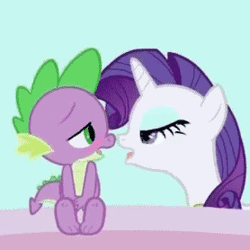 Size: 278x278 | Tagged: suggestive, rarity, spike, animated, artist needed, blushing, cropped, dragon, duo, duo male and female, edit, edited screencap, eyes closed, female, foalcon, french kiss, g4, gif, imported from derpibooru, interspecies, kiss edit, kiss on the lips, kissing, making out, male, mare, my little pony: friendship is magic, pony, screencap, secret of my excess, ship:sparity, shipping, straight