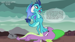 Size: 3999x2249 | Tagged: semi-grimdark, suggestive, artist:metalhead97, spike, comic:beauty is a beast, abuse, comic, commission, domination, dominatrix, dragon, feet, feet on face, feet sniffing, female, femdom, fetish, foalcon, foot fetish, foot on head, g4, go to sleep garble, grin, hand on hip, high res, imminent rape, imminent sex, imported from derpibooru, looking down, male, nervous, nervous smile, offscreen character, out of character, pathetic, perspective, pov, princess ember, sadism, sex slave, signature, slave, small penis humiliation, smiling, speech bubble, spikeabuse, story, straight, strong, teary eyes, text, this will end in death, this will end in pain, this will end in tears, this will not end well, vulgar, winged spike, wings