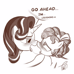 Size: 2920x2920 | Tagged: suggestive, starlight glimmer, after kiss, age difference, ahegao, anonymous artist, bedroom eyes, blushing, cozy glow, drool, drool string, duo, female, females only, filly, foal, foalcon, g4, high res, imported from derpibooru, kissing, lesbian, looking at each other, mare, marks for effort, monochrome, my little pony: friendship is magic, open mouth, pegasus, pony, ship:cozyglimmer, shipping, starlight is a foal fiddler, that is one troubled filly, tongue out, unicorn