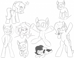 Size: 1732x1381 | Tagged: suggestive, artist:toricelli, oc, oc:filly anon, oc:lusty symphony, oc:nim, ><, anus, armpits, belly, belly button, bipedal, butt, dock, ear fluff, earth pony, eyes closed, female, filly, foal, foalcon, imported from derpibooru, lying down, microphone, nudity, pegasus, plot, pony, prone, question mark, sick, sketch, sketch dump, tail, tongue out, underhoof