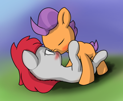 Size: 946x778 | Tagged: safe, artist:foal, colt, colt on colt, duo, earth pony, foal, foal romance, foalcon, g4, gay, imported from derpibooru, kiss on the lips, kissing, looking pleasured, male, pony, pony on pony action, ship:tendertracks, shipping, tender taps, train tracks (g4)
