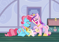 Size: 2421x1722 | Tagged: suggestive, artist:cheesepuffs, princess flurry heart, alicorn, baby, baby pony, babycon, bad parenting, cup cake, earth pony, female, foal, foalcon, forced kiss, forced shipping, g4, horn, imported from derpibooru, lesbian, mare, now kiss, pony, princess cadance, princess of shipping, pumpkin cake, ship:pumpkin heart, shipping, show accurate, show accurate porn, teething, unicorn