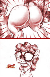 Size: 792x1206 | Tagged: suggestive, artist:jaxonian, sweetie belle, 2 panel comic, butt, comic, dock, featureless crotch, female, filly, filly on filly, foal, foalcon, g4, implied lesbian, imported from derpibooru, lesbian, plot, pony, sweetie butt, the ass was fat, twist, unf
