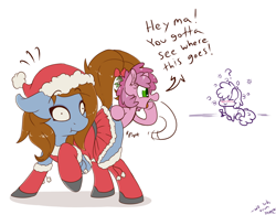 Size: 1280x998 | Tagged: suggestive, artist:fearingfun, artist:php199, oc, oc:fearingfun, alcohol, anal vore, berry punch, blushing, crossdressing, dead source, dialogue, drunk, drunk bubbles, earth pony, edit, endosoma, eyes closed, fetish, floppy ears, foalcon, g4, hat, holiday, imported from derpibooru, kiss my ass, mistletoe, mistletoe abuse, open mouth, pony, question mark, raised hoof, reverse vore, ruby pinch, santa hat, simple background, sitting, size difference, smiling, vore, white background, wide eyes, wine, wine glass