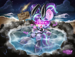 Size: 3025x2310 | Tagged: suggestive, artist:qlop, starlight glimmer, alternate version, beach, bedroom eyes, belly, belly button, bikini, blushing, bowtie, brat, bunny ears, bunny suit, clothes, cloud, complex background, digital art, drink, drugged, female, femsub, filly, filly starlight glimmer, fire, fishnet clothing, fishnet gloves, fishnet stockings, flame eyes, foal, foalcon, fuck the police, g4, galaxy, gloves, hairclip, heart, heart eyes, high res, horn, horn ring, hot tub, hypno eyes, hypnosis, hypnotized, imminent sex, implied straight, imported from derpibooru, jacuzzi, jewelry, kaa eyes, latex, latex bikini, latex bra, latex clothes, latex panties, legwear, lime, looking at you, martini glass, milky way galaxy, naughty, night, ocean, onomatopoeia, open mouth, outdoors, pigtails, playboy bunny, pony, potion, ring, rock, rubber, semi-anthro, sign, silly bandz, smiling, smug, solo, solo female, starry night, starry sky, stars, steam, sticker, stockings, submerged, submissive, swimsuit, teasing, thigh highs, tights, tongue out, unicorn, water, wide hips, wingding eyes, younger