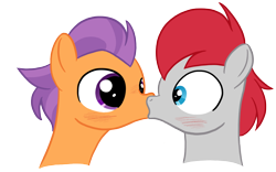 Size: 1600x1000 | Tagged: safe, artist:dindu norgay, colt, colt on colt, duo, foal, foalcon, g4, gay, imported from derpibooru, kiss on the lips, kissing, male, pony, pony on pony action, ship:tendertracks, shipping, tender taps, train tracks (g4)