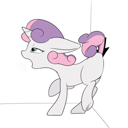 Size: 3400x3400 | Tagged: suggestive, artist:vulapa, sweetie belle, big ears, color edit, colored, edit, female, filly, foal, foalcon, g4, glory hole, high res, implied sex, imported from derpibooru, moaning, moaning in pleasure, pony, public use, softcore, solo, solo female, unicorn