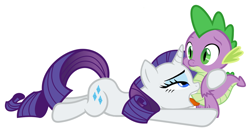Size: 1280x681 | Tagged: suggestive, artist:dubstepina, rarity, spike, age difference, dragon, duo, duo male and female, female, foalcon, g4, imported from derpibooru, male, mare, oral, pony, ship:sparity, shipping, simple background, straight, unicorn, white background