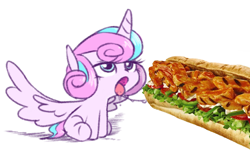 Size: 821x493 | Tagged: suggestive, artist:raridashdoodles, princess flurry heart, babycon, drool, drool string, edit, female, foalcon, food, g4, imported from derpibooru, my little pony: friendship is magic, not porn, sandwich, sandwich censorship, season 6