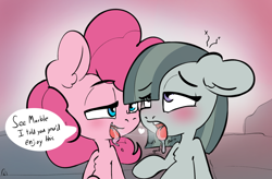 Size: 1445x948 | Tagged: suggestive, artist:ratiodaze, pinkie pie, after kiss, ahegao, bedroom eyes, blushing, breath, chest fluff, cute, dialogue, drool, drool string, duo, ear fluff, earth pony, female, filly, filly marble pie, filly pinkie pie, foal, foalcon, g4, heart, imported from derpibooru, incest, kissing, lesbian, lidded eyes, marble pie, mare, onomatopoeia, open mouth, pie sisters, pie twins, piecest, pony, ship:marbinkie, shipping, siblings, sisters, sloppy kissing, smiling, speech bubble, tongue out, twincest, twins, younger, younger marble pie, younger pinkie pie