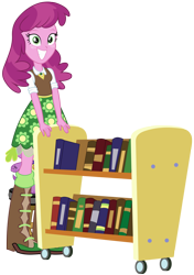Size: 1417x2008 | Tagged: suggestive, artist:masem, artist:mrbarthalamul, spike, aroused, book, bookcart, cheerilee, clothes, dog, equestria girls, foalcon, from behind, g4, hundreds of users filter this tag, imported from derpibooru, ship:cheerispike, shipping, show accurate, show accurate porn, simple background, skirt, smiling, sniffing, spike the dog, spread legs, stool, strategically covered, transparent background, vector edit