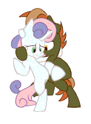 Size: 720x976 | Tagged: suggestive, button mash, sweetie belle, animated, artist needed, bipedal, colt, earth pony, featureless crotch, featureless crotch sex, female, filly, foal, foalcon, fucked sideways, g4, implied sex, imported from derpibooru, male, pony, sex, ship:sweetiemash, shipping, straight, unicorn
