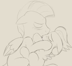 Size: 2220x2053 | Tagged: suggestive, artist:dtcx97, age difference, blushing, brothers, colt, duo, duo male, eyes closed, feathered wings, foal, foalcon, folded wings, french kiss, g4, gay, hug, imported from derpibooru, incest, kissing, male, males only, monochrome, pegasus, pony, rumble, ship:rumblelane, shipping, short mane, sibling incest, siblings, simple background, sketch, stallion, stallion on colt, thunderlane, wings