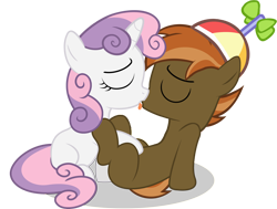 Size: 2972x2247 | Tagged: suggestive, artist:shutterflyeqd, button mash, sweetie belle, colt, dead source, drool, duo, earth pony, eyes closed, female, filly, foal, foalcon, french kiss, g4, high res, imported from derpibooru, kiss on the lips, kissing, male, pony, ship:sweetiemash, shipping, show accurate, simple background, sloppy kissing, straight, transparent background, unicorn, vector