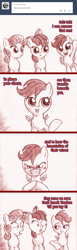 Size: 792x2585 | Tagged: suggestive, artist:jaxonian, apple bloom, scootaloo, sweetie belle, ask, ask fapplebloom, ask fapplebloom 3, comic, conan the barbarian, crotchboobs, cutie mark crusaders, earth pony, female, filly, foal, foalcon, g4, horn, imported from derpibooru, nudity, parody, pegasus, pony, prostitution, psycho, tumblr, unicorn, yandere