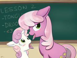 Size: 968x733 | Tagged: suggestive, artist:mcsadat, artist:transgressors-reworks, sweetie belle, after kiss, age difference, bedroom eyes, blushing, cheerilee, color edit, colored, drool, drool string, duo, earth pony, edit, female, filly, floppy ears, foal, foalcon, g4, imported from derpibooru, kissing, lesbian, looking at you, mare, mare on filly, open mouth, pony, ship:cheeribelle, sloppy kissing, smiling, teacher and student, this will end in jail time, tongue out, unicorn, wide eyes