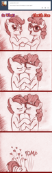Size: 792x2609 | Tagged: suggestive, artist:jaxonian, scootaloo, ask, ask fapplebloom, ask fapplebloom 3, blushing, butt, comic, drool, earth pony, female, foalcon, french kiss, g4, heart, imported from derpibooru, kiss on the lips, kissing, lesbian, monochrome, pegasus, plot, pony, ship:scootatwist, sloppy kissing, smiling, tumblr, twist