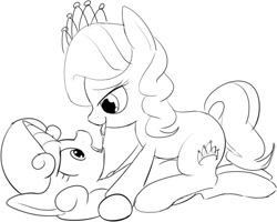 Size: 692x554 | Tagged: suggestive, artist:mcsadat, diamond tiara, sweetie belle, after kiss, bully, bullying, dead source, drool, drool string, duo, earth pony, female, filly, filly on filly, foal, foal romance, foalcon, forced, forced kiss, g4, imported from derpibooru, kissing, lesbian, making out, monochrome, on top, pinned, pony, ship:diamondbelle, shipping, sloppy kissing, unicorn