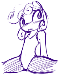 Size: 1008x1304 | Tagged: suggestive, artist:florecentmoo, sweetie belle, female, flexible, foalcon, g4, imported from derpibooru, leotard, monochrome, semi-anthro, sketch, solo, splits