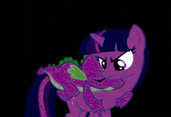 Size: 490x338 | Tagged: suggestive, spike, twilight sparkle, animated, annoyed, artist needed, dragon, edit, female, foalcon, frown, g4, glare, horn, humping, humping like there's no tomorrow, imported from derpibooru, looking back, male, mare, pony, ship:twispike, shipping, straight, unicorn