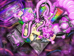 Size: 3326x2546 | Tagged: explicit, artist:qlop, oc, oc:mercury shine, oc:ravebounce, anal beads, anatomically correct, antenna, aphrodisiac, barcode, bdsm, blushing, bodysuit, bondage, box, brainwashed, brainwashing, buttplug, cable, cables, captured, chains, clitoris, clopfic in description, clothes, commission, complex background, cuffs, cute, dazed, dildo, duo, duo female, earth pony, earth pony oc, electricity, encasement, female, femsub, filly, filly on filly, flower, flower in hair, foal, foalcon, full face mask, gas, gas mask, heart, high res, horn, hypno eyes, hypnogear, hypnotic, hypnotic gas, imported from derpibooru, indoors, insertion, kaa eyes, latex, lesbian, machine, magic suppression, mask, mercury shine actually having a pretty good time, metal, mind break, mind control, multiple variants, newspaper, nudity, oc only, open mouth, paddle, panicking, penetration, pony, respirator, rubber, scared, screen, screwdriver, screws, sex, sex toy, shiny, spiral, spirals, story included, submissive, syringe, tank (container), tech control, trapped, tube, unicorn, unicorn oc, vaginal, vaginal insertion, visor, vulva, wrench, young