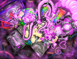 Size: 3326x2546 | Tagged: explicit, artist:qlop, oc, oc:mercury shine, oc:ravebounce, anal beads, anatomically correct, antenna, aphrodisiac, barcode, bdsm, blushing, bodysuit, bondage, box, brainwashed, brainwashing, buttplug, cable, cables, captured, chains, clitoris, clopfic in description, clothes, commission, complex background, cuffs, cute, dazed, dildo, duo, duo female, earth pony, earth pony oc, electricity, encasement, female, femsub, filly, filly on filly, flower, flower in hair, foal, foalcon, full face mask, gas, gas mask, heart, high res, horn, hypno eyes, hypnogear, hypnotic, hypnotic gas, imported from derpibooru, indoors, insertion, kaa eyes, latex, lesbian, machine, magic suppression, mask, mercury shine actually having a pretty good time, metal, mind break, mind control, multiple variants, newspaper, nudity, oc only, open mouth, paddle, panicking, penetration, pony, respirator, rubber, scared, screen, screwdriver, screws, sex, sex toy, shiny, spiral, spirals, story included, submissive, syringe, tank (container), tech control, trapped, tube, unicorn, unicorn oc, vaginal, vaginal insertion, visor, vulva, wrench, young