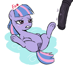 Size: 754x698 | Tagged: explicit, artist:fawxs, anus, blushing, clitoris, dark genitals, dock, earth pony, female, female focus, filly, foal, foalcon, frog (hoof), g4, genitals, gritted teeth, horsecock, imported from derpibooru, lidded eyes, lying down, nudity, on back, penis, pony, presenting, presenting pussy, solo focus, spread legs, spreading, tail, teeth, underhoof, vulva, wind sprint
