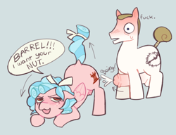 Size: 867x667 | Tagged: explicit, artist:kittyclop, oc, oc:barrel nut, :3, age difference, ass up, balls, bent over, big penis, blushing, butt, cozy glow, crotchboobs, cute, cute porn, earth pony, earth pony oc, face down ass up, female, filly, flashing, foal, foalcon, g4, genitals, imported from derpibooru, impossibly large penis, male, nipples, nudity, onomatopoeia, pegasus, penis, pony, premature ejaculation, presenting, presenting butt, presenting pussy, ship:cozynut, speech, speech bubble, stallion, stallion on filly, straight, talking, teasing, text, vulva