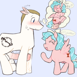 Size: 2000x2000 | Tagged: explicit, artist:kittyclop, oc, oc:barrel nut, aroused, big penis, blushing, cozy glow, cozy glow is best facemaker, crotchboobs, cute, cute porn, ear flick, earth pony, earth pony oc, erection, eyes closed, female, filly, foal, foalcon, g4, genitals, imminent sex, imported from derpibooru, large penetration, nipples, nudity, onomatopoeia, pegasus, penetration, penis, pony, precum, sex, ship:cozynut, sweat, thinking, thought bubble, throbbing, too big, vaginal, vulva, wings