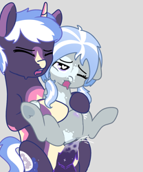Size: 1447x1737 | Tagged: explicit, artist:sugar breeze, oc, oc:eclipsed nebula, oc:winter mist, abdominal bulge, age difference, ahegao, brother and sister, creampie, cum, dark genitals, derpibooru exclusive, duo, earth pony, earth pony oc, eyes closed, female, filly, foal, foalcon, from behind, genitals, hands free, heart, heart eyes, holding a pony, horn, horsecock, imported from derpibooru, incest, male, nudity, oc only, one eye closed, open mouth, orgasm, penetration, penis, pigtails, pony, reverse suspended congress, sex, siblings, simultaneous orgasm, squirting, stallion, stallion on filly, standing sex, straight, tongue out, unicorn, unicorn oc, vaginal, vaginal orgasm, vaginal secretions, vulva, wingding eyes