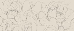 Size: 3840x1600 | Tagged: explicit, grimdark, artist:dtcx97, apple bloom, oc, abdominal bulge, age difference, anal, anal creampie, anal orgasm, apple bloom's bow, bdsm, belly, belly button, bondage, bound, bow, butt, canon x oc, creampie, crotchboobs, crying, cum, cumming, drool, duo, duo male and female, earth pony, female, filly, foal, foalcon, g4, gag, genitals, grayscale, hair bow, hands free, hooves, hug, imported from derpibooru, male, missionary position, moaning, monochrome, multiple positions, nipples, nudity, open mouth, orgasm, penetration, penis, pony, rape, reverse suspended congress, rope, sex, simultaneous orgasm, squirting, stallion, stallion on filly, standing sex, straight, teats, tongue out, vaginal secretions, vulva