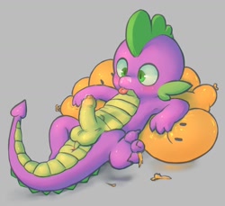 Size: 1280x1174 | Tagged: explicit, artist:badipoki, spike, aftersex, anus, autofacial, balloon, balloon fetish, balls, cross-eyed, cum, cum on self, dragon, erection, facial, feet, fetish, foalcon, g4, genitals, human penis, imported from derpibooru, lying down, male, nudity, on back, penis, popping, solo, solo male, taint, that dragon sure does love balloons, toes, tongue out