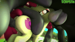 Size: 1280x720 | Tagged: explicit, artist:d3rpsfm, apple bloom, 3d, age difference, animated, balls, blowjob, butt, butt jiggle, changeling, changeling male on filly action, changeling on filly action, changeling on pony action, earth pony, facefuck, female, filly, foal, foalcon, g4, genitals, group sex, horsecock, imported from derpibooru, interspecies, jiggle, male, mmf threesome, no sound, nudity, oral, outdoor sex, outdoors, pegasus, penetration, penis, plot, pony, sex, source filmmaker, spitroast, stallion, stallion on filly, straight, tail, threesome, thunderlane, vaginal, vulva, webm