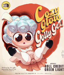Size: 3208x3748 | Tagged: explicit, artist:keycg, 1930s, anatomically correct, anus, belly, belly button, big eyes, blushing, bow, butt, butt freckles, clothes, cozy glow, derpibooru exclusive, dress, female, filly, foal, foalcon, freckles, g4, genitals, hair bow, imported from derpibooru, large ponut, leggings, legwear, logo, movie poster, name, nudity, pegasus, plot, ponut, pony, presenting, shoes, solo, solo female, stockings, text, thigh highs, vintage, vulva
