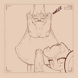 Size: 1200x1200 | Tagged: explicit, artist:cold-blooded-twilight, diamond tiara, scootaloo, belly, belly button, camera shot, disembodied penis, duo, duo female, earth pony, female, filly, foal, foalcon, funny porn, g4, genitals, imminent insertion, imminent sex, imported from derpibooru, looking at you, male, medial ring, moments before disaster, nudity, offscreen character, offscreen male, pegasus, penis, pony, slide, this will end in tears, vulva