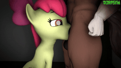 Size: 1920x1080 | Tagged: explicit, artist:d3rpsfm, apple bloom, 2026, 3d, animated, anthro, balls, balls deep, big penis, blowjob, deepthroat, duo, duo male and female, facefuck, female, filly, foal, foalcon, g4, genitals, hand on head, head out of frame, horsecock, imported from derpibooru, loop, male, no sound, nudity, oral, penis, pony, pony on anthro action, sex, ship:troublebloom, shipping, source filmmaker, straight, sucking, trouble shoes, webm