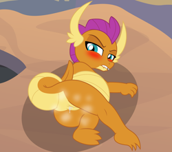 Size: 3380x2982 | Tagged: explicit, artist:badumsquish, series:smolder's scandalous sex life, afterglow, aftersex, angry, ass, belly, big belly, blushing, butt, cloaca, derpibooru exclusive, dragon, dragoness, dripping, eggnant, eyebrows, fangs, female, foalcon, folded wings, frown, g4, genital slit, genitals, grumpy, imminent birth, implied oviposition, imported from derpibooru, labor, like like, lip bite, looking back, lying down, musk, nudity, on side, outdoors, part of a set, paws, pregder, pregnant, presenting, show accurate, smolder, smolder is not amused, tail, tail aside, the legend of zelda, unamused, underpaw, undertail, vaginal secretions, wall of tags, weird lizzer hole, wet, wings