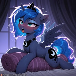 Size: 1843x1843 | Tagged: explicit, editor:celuniamoon, princess luna, ahegao, ai composition, ai content, alicorn, cum, cumming, dripping, female, filly, filly luna, foal, foalcon, g4, grinding, humping, imported from derpibooru, indoors, open mouth, pillow, pillow humping, pony, solo, solo female, squirting, tongue out, vaginal secretions, woona, younger