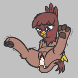 Size: 560x560 | Tagged: explicit, artist:deserter, aftersex, aggie.io, beak, chickub, colored sketch, creampie, cum, foal, foalcon, g4, gail, gaping, gaping vagina, genitals, griffon, heavy breathing, imported from derpibooru, leaning, leaning forward, lying down, nudity, on back, open beak, open mouth, paw pads, paws, shivering, sketch, spread legs, spreading, toe beans, underpaw, vagina, vaginal secretions, vulva