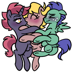 Size: 1200x1200 | Tagged: explicit, artist:vodkamewtwoni, oc, oc:evergreen, oc:peach pit, anal, anus, blushing, colt, colt on filly, dock, earth pony, earth pony oc, eyes closed, female, ffm threesome, filly, foal, foalcon, freckles, frog (hoof), futa, futa filly, futa filly on filly, futa oc, futa on female, futa on filly, genitals, group sex, horn, imported from derpibooru, intersex, kiss on the lips, kissing, male, nudity, oc only, pegasus, pegasus oc, penetration, penis, ponut, pony, sex, simple background, spread wings, straight, tail, three, threesome, transparent background, underhoof, unicorn, unicorn oc, unnamed oc, vaginal, vulva, wings