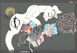 Size: 2487x1725 | Tagged: explicit, artist:mackstack, oc, oc:barrel nut, age difference, alternate version, anal, anal creampie, anal orgasm, announcing ejaculation, anus, balls, bdsm, big balls, blue mane, blushing, bondage, bondage furniture, breeding mount, breeding rack, commission, cozy glow, creampie, cum, cumming, dubious consent, earth pony, encasement, eyes closed, female, filly, foal, foalcon, forced, forced orgasm, from behind, g4, genitals, hands free, imported from derpibooru, large penetration, low hanging fruit, male, nudity, orgasm, pegasus, penetration, penis, ponut, pony, resisting, restrained, rough sex, sex, shaved head, ship:cozynut, simultaneous orgasm, squirting, stallion, stallion on filly, straight, text, tremble spikes, trembling, vaginal secretions, vulva