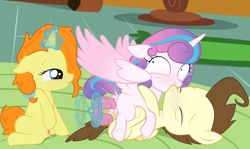 Size: 3404x2025 | Tagged: explicit, artist:blurrypanda, princess flurry heart, alicorn, anal insertion, anus, balls, bisexual, bisexual female, butt, colt, colt on filly, commission, dildo, doubleheaded dildo, equal opportunity lewd, female, ffm threesome, filly, filly on colt, filly on filly, foal, foalcon, g4, genitals, group sex, hoofing self, horn, imported from derpibooru, incest, indoors, insertion, kiss on the lips, kissing, lesbian, magic, magic aura, male, masturbation, nudity, pegasus, plot, ponut, pony, pound cake, pumpkin cake, sex, sex toy, ship:poundflurry, shipping, straight, telekinesis, threesome, trio, unicorn, vaginal hoofing, vaginal insertion, vaginal masturbation, vulva