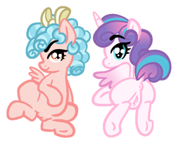 Size: 915x759 | Tagged: explicit, artist:vodkamewtwoni, princess flurry heart, alicorn, cozy glow, female, filly, foal, foalcon, g4, imported from derpibooru, looking at you, looking back, looking back at you, pegasus, pony, simple background, transparent background