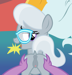 Size: 2622x2745 | Tagged: explicit, silver spoon, spike, .svg available, anus, artist needed, bed, bedroom, bedroom eyes, butt, butt touch, claws on butt, dock, dragon, duo, duo male and female, earth pony, female, filly, foal, foalcon, g4, genitals, glasses, imminent foalcon, imminent interspecies, imported from derpibooru, indoors, looking at you, male, male pov, my little pony: friendship is magic, nudity, offscreen character, offscreen male, pillow, pony, pov, presenting, presenting butt, raised tail, rear view, ship:silverspike, shipping, show accurate, show accurate porn, silverbutt, source needed, straight, svg, tail, twilight's bedroom, vector, vulva