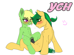 Size: 6700x5000 | Tagged: explicit, artist:blossom rain, oc, oc:jade stone, oc:solid amber, abdominal bulge, belly, belly button, blushing, brother and sister, commission, commission open, earth pony, eye clipping through hair, eyes closed, female, foalcon, genitals, human shoulders, imported from derpibooru, incest, male, nudity, oc only, penetration, pony, sex, sibling incest, sibling love, siblings, simple background, straight, teenager, vaginal, vulva, white background, your character here