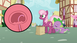 Size: 1920x1080 | Tagged: explicit, spike, age difference, baby dragon on mare, bag, cervical penetration, cervix, cheerilee, cunnilingus, dragon, dragon on pony action, duo, duo male and female, earth pony, edit, edited screencap, female, foalcon, forked tongue, g4, grocery bag, imported from derpibooru, impossibly long tongue, inset, internal, interspecies, long tongue, male, mare, my little pony: friendship is magic, oral, outdoor sex, outdoors, paper bag, pony, ponyville, raised tail, screencap, season 2, secret of my excess, sex, ship:cheerispike, shipping, show accurate, show accurate porn, straight, tail, tongue out, uterus, wingless spike, x-ray