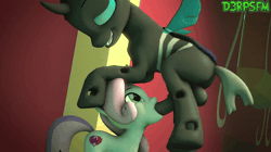 Size: 1280x720 | Tagged: explicit, artist:d3rpsfm, sweetie belle, 3d, animated, balls, blowjob, changeling, changeling on filly action, facefuck, female, flying, foalcon, g4, genitals, imported from derpibooru, looking at each other, looking at someone, male, no sound, nudity, oral, outdoor sex, outdoors, penis, sex, source filmmaker, straight, tail, webm
